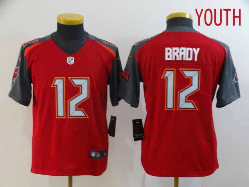 Youth Tampa Bay Buccaneers #12 Tom Brady Red Nike Limited Vapor Untouchable NFL Jerseys